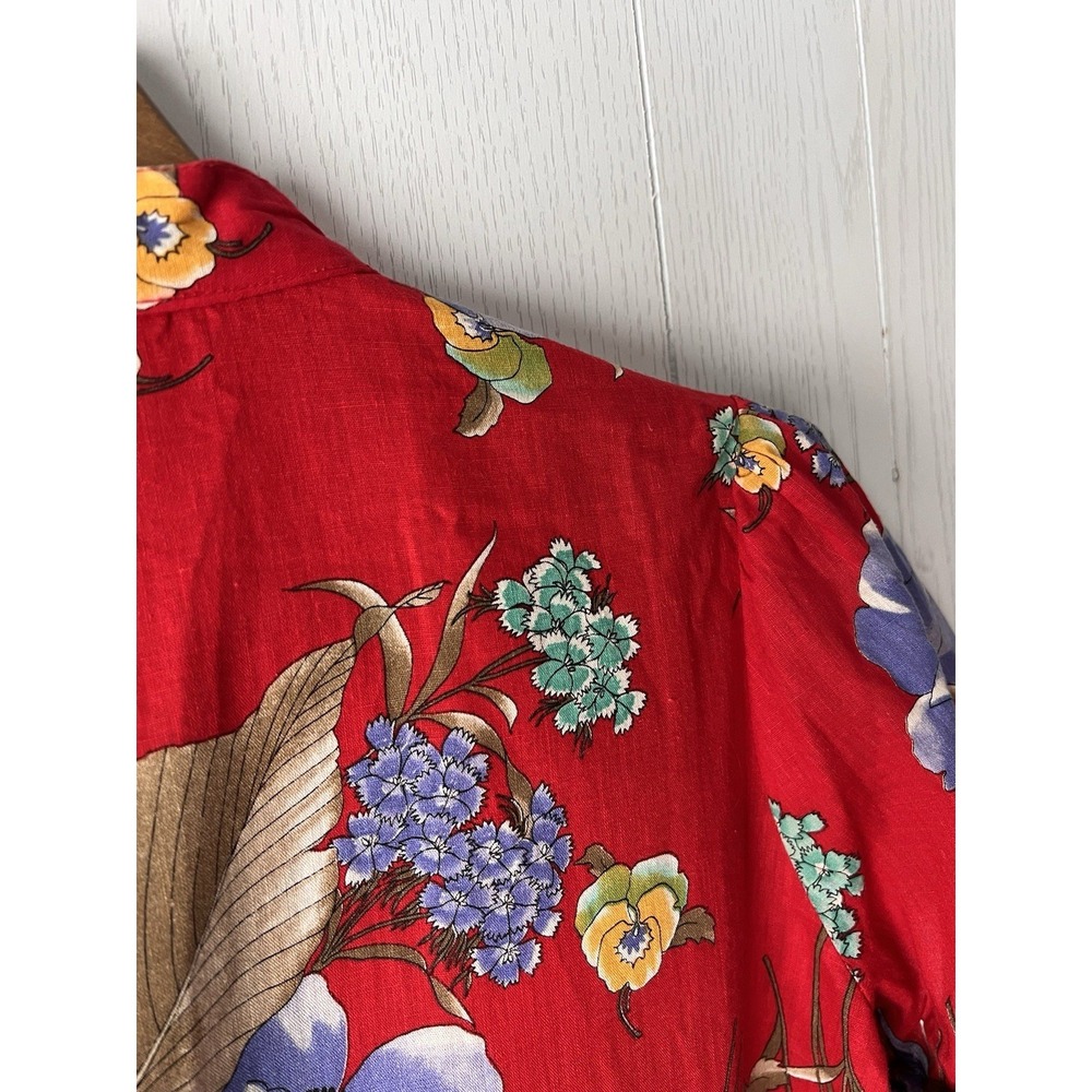 Vintage 70's Hawaiian Womens Tunic Cotton Gauze Shirt Dress S/M Toni Lynn Top - Picture 8 of 16
